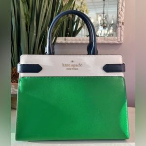 Like New Rare Kate Spade Staci Color Block Handbag with Crossbody Strap